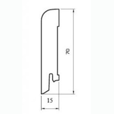 Деревянный плинтус Pedross дуб арктика прямой (70мм)